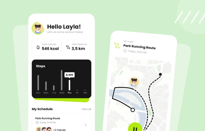 Run Tracking Mobile App  - Free Figma Template