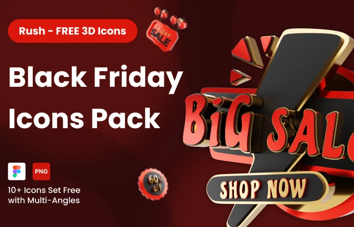 Rush-Black Friday 3D Pack  - Free Figma Template