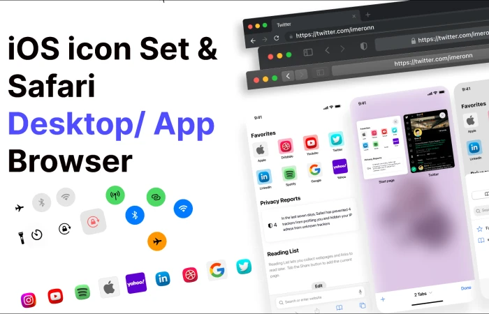 Safari Desktop and Mobile Browser  - Free Figma Template