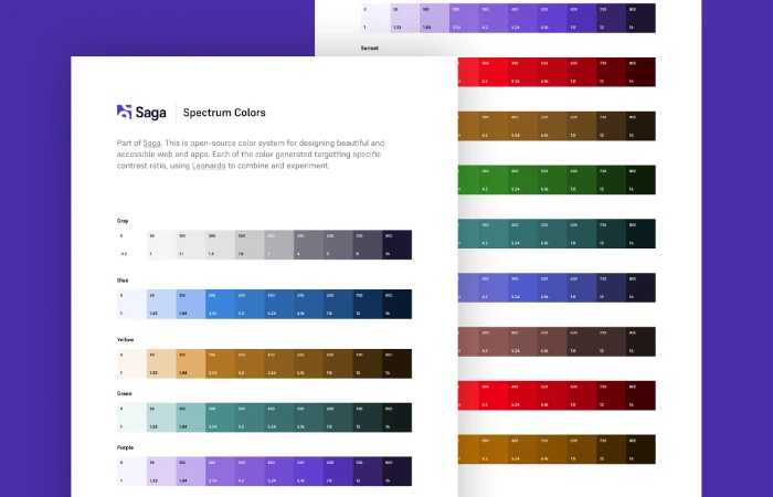 Saga Spectrum Colors  - Free Figma Template