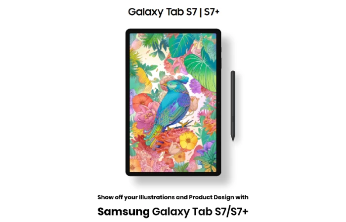 Samsung Galaxy Tab S7/S7+ Vector Mockup  - Free Figma Template