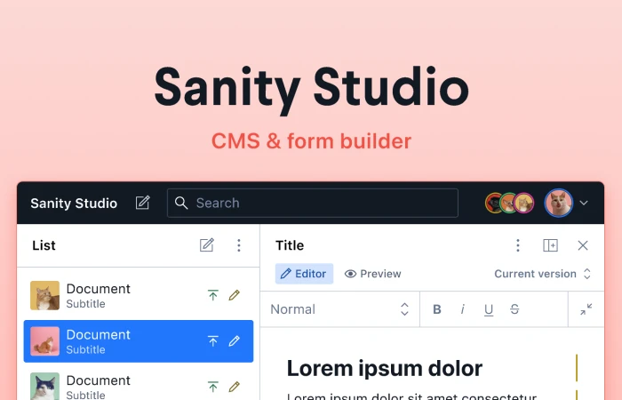 Sanity Studio Builder  - Free Figma Template