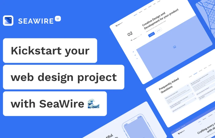 SeaWire -  Web Wireframe UI Kit  - Free Figma Template