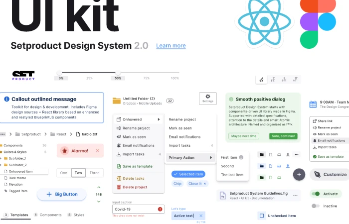 Setproduct Design System 2.0 - UI kit  - Free Figma Template