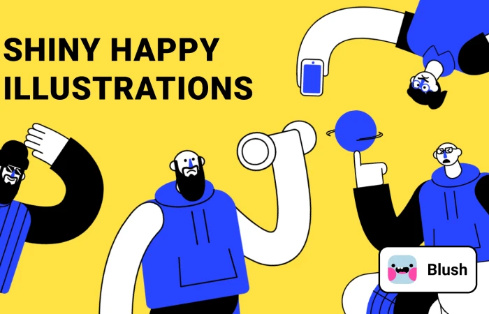 Shiny Happy Illustrations  - Free Figma Template