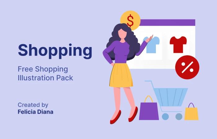 Shopping Illustration by Felicia Diana  - Free Figma Template