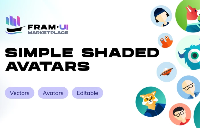 Simple Shaded Vector Avatars  - Free Figma Template