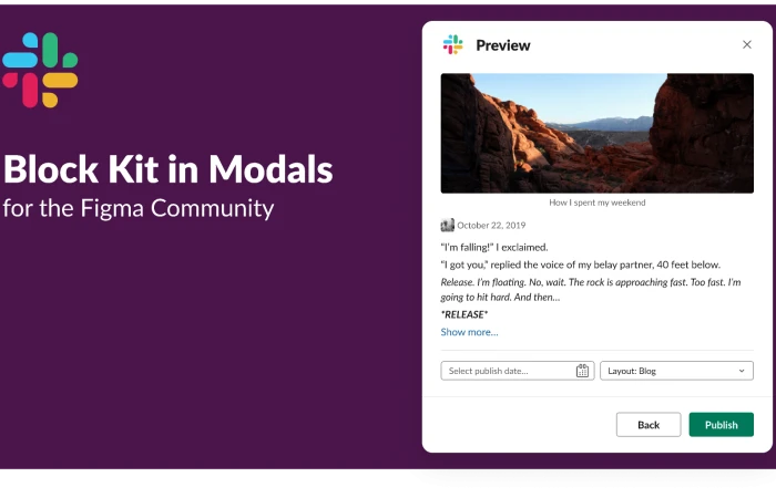Slack Block Kit for Modals  - Free Figma Template