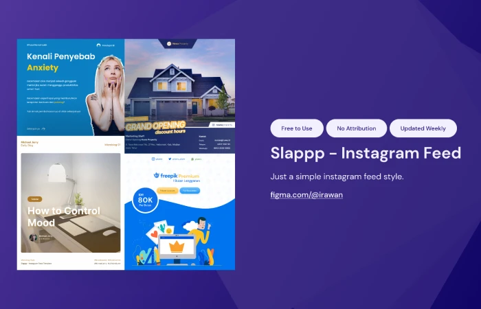 Slappp - Instagram Feed Template  - Free Figma Template