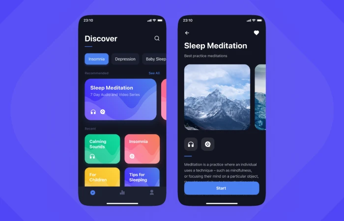 Sleep App (2019)  - Free Figma Template