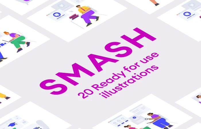 Smash Illustrations  - Free Figma Template