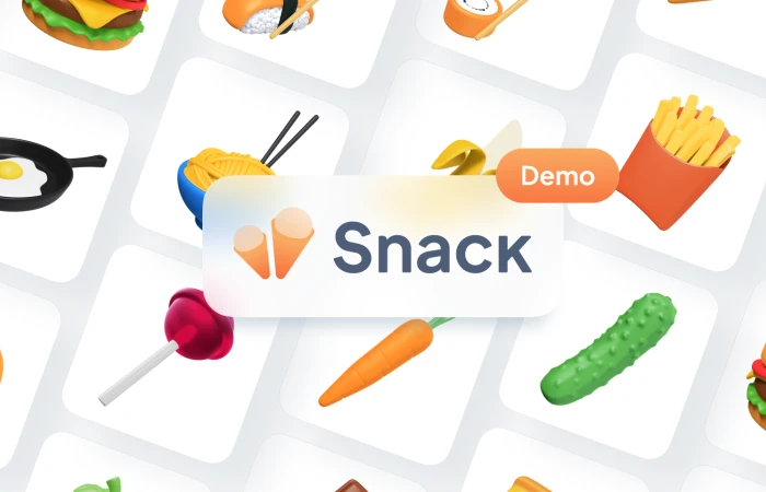 Snack 3D Icons Food | Demo Version  - Free Figma Template