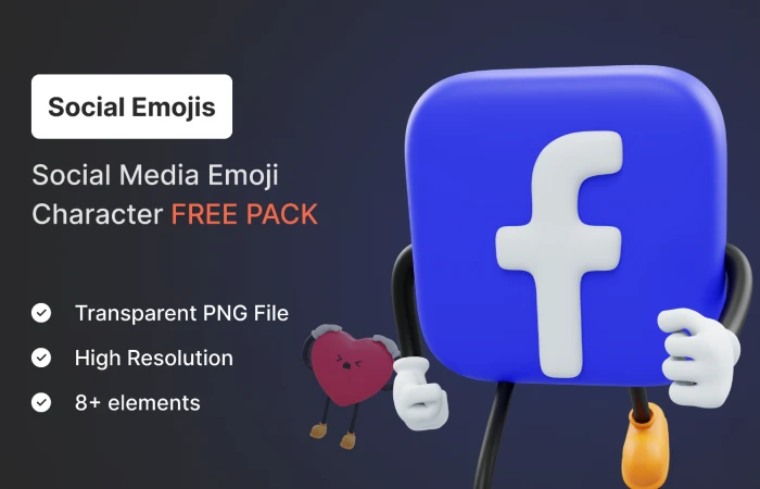 Social Media 3D Emoji  - Free Figma Template