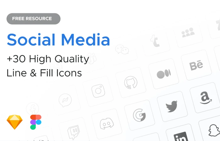 Social Media  Icons Pack  - Free Figma Template