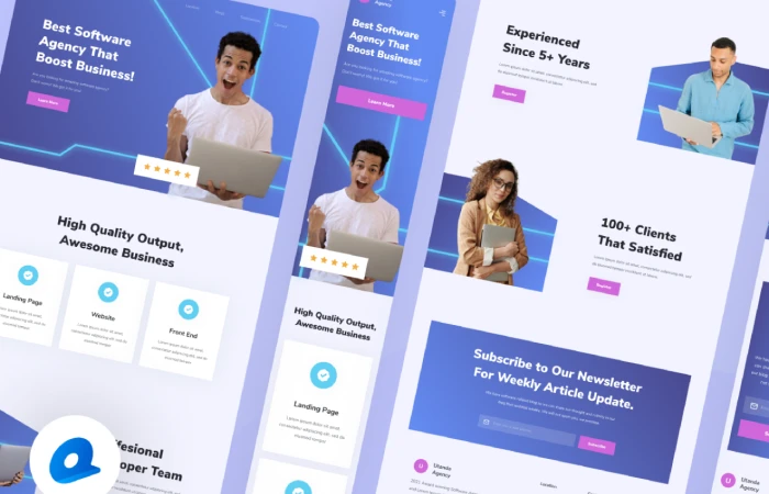 Software Agency Landing Page  - Free Figma Template