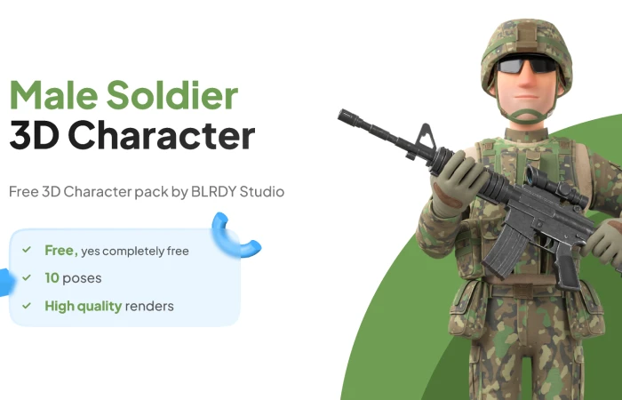 Soldier 3D Character  - Free Figma Template