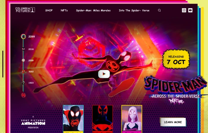 Spider-Man: Across the Spider-Verse Movie Webpage  - Free Figma Template