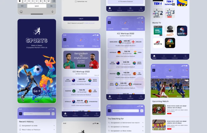 Sports app design  - Free Figma Template