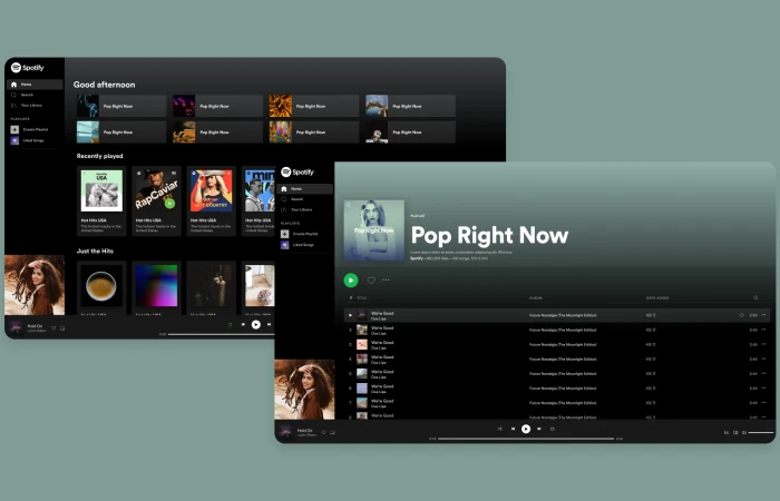 Spotify Desktop App Clone  - Free Figma Template
