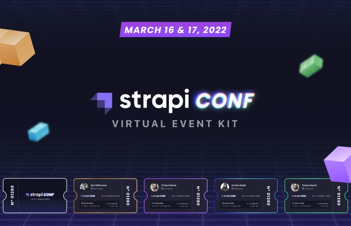 StrapiConf - Virtual Event UI Kit   - Free Figma Template