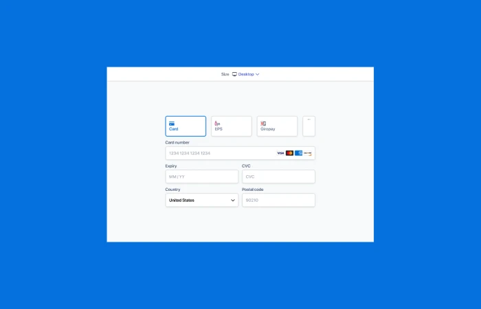Stripe payments responsive component  - Free Figma Template