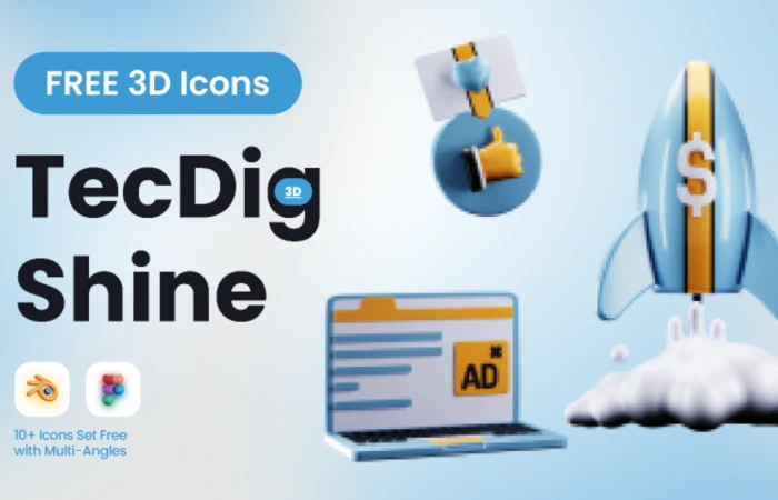 TecDig Shine 3D  - Free Figma Template