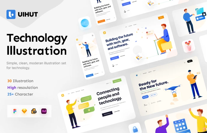 Technology Illustration Pack  - Free Figma Template