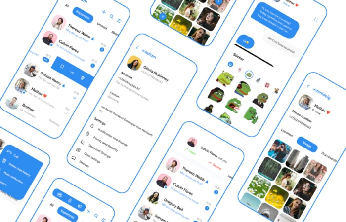 Telegram App UI Kit  - Free Figma Template