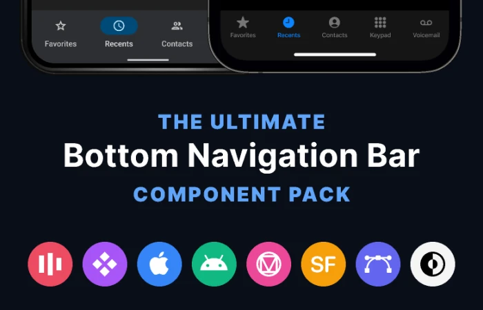 The Ultimate Bottom Navigation Bar Component Pack  - Free Figma Template