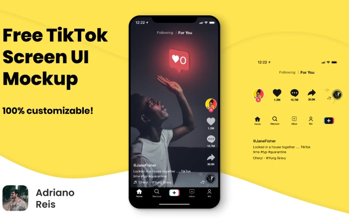 TikTok UI Mockup - Fully Customizable  - Free Figma Template