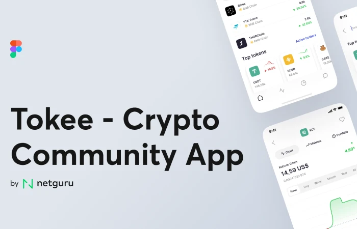 Tokee - Crypto Community App  - Free Figma Template