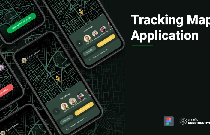 Tracking Map Application  - Free Figma Template