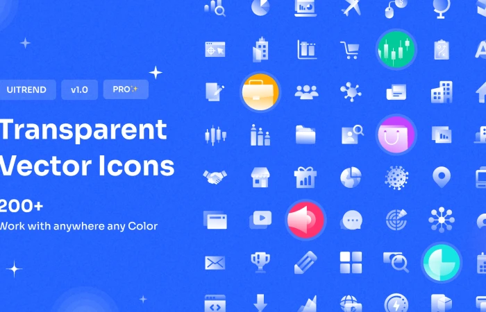 Transparent Vector Icons Pack 200+  - Free Figma Template