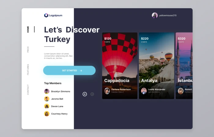 Travel App - Discover Turkey  - Free Figma Template