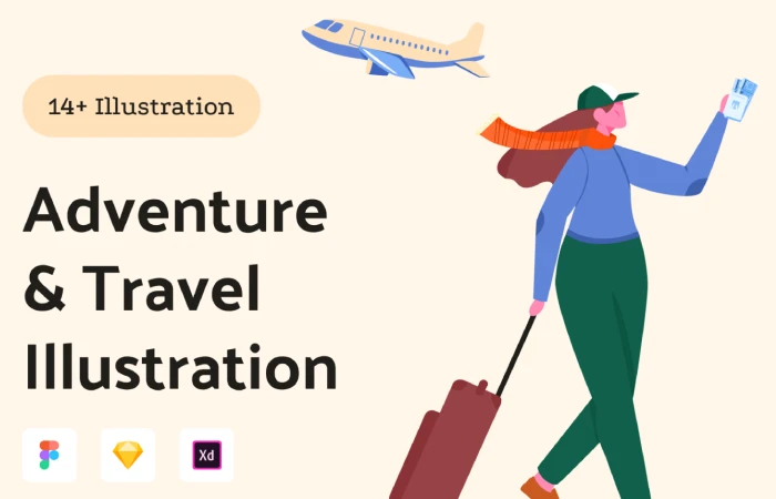 Travel Illustration Pack  - Free Figma Template