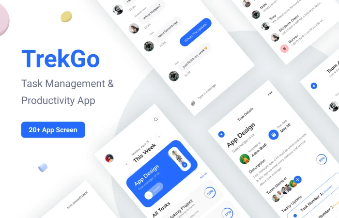 Trekgo Task Management Mobile App  - Free Figma Template
