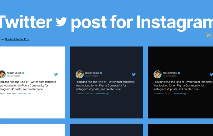 Twitter Post for Instagram  - Free Figma Template