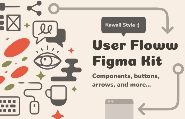 User Flow Kit [Kawaii Style]  - Free Figma Template