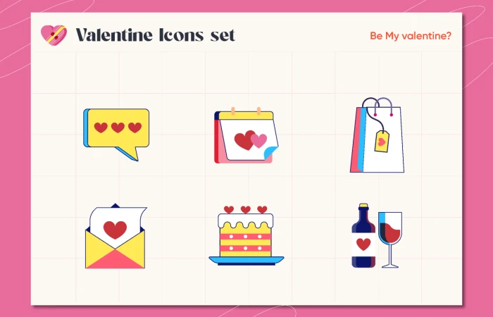 Valentine Icons set  - Free Figma Template