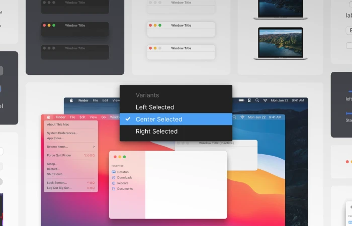 (Variants) macOS Big Sur UI Kit for Figma  - Free Figma Template