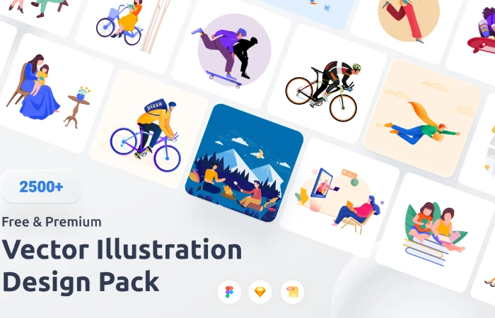 Vector Illustration Design Pack  - Free Figma Template