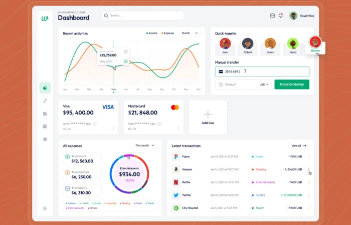 Wallet - Payments Dashboard  - Free Figma Template