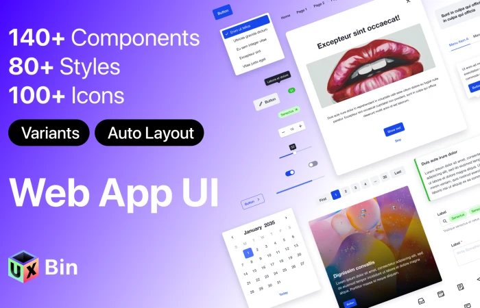 Web App UI Lite Design System  - Free Figma Template