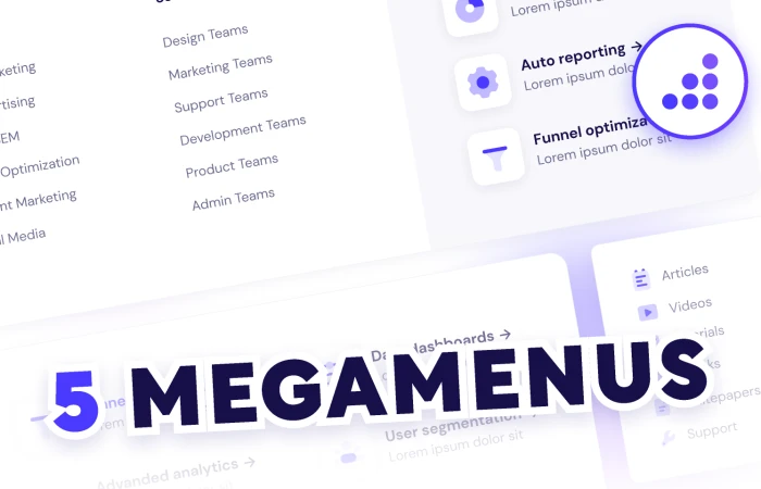 Website Dropdown Megamenus | BRIX Templates  - Free Figma Template