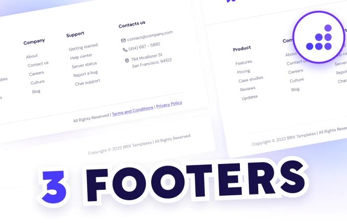 Website Footers | BRIX Templates  - Free Figma Template