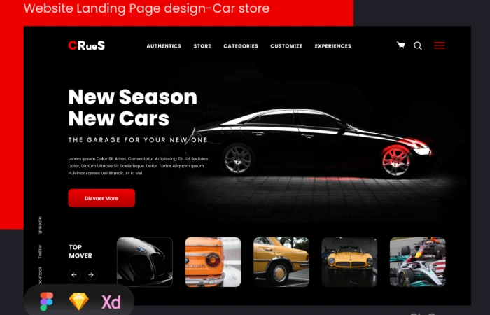 Website Landing Page design-CarHouse  - Free Figma Template