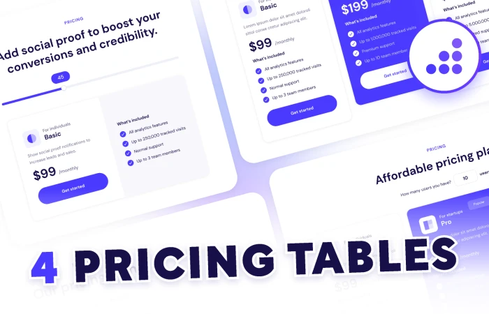 Website Pricing Tables | BRIX Templates  - Free Figma Template
