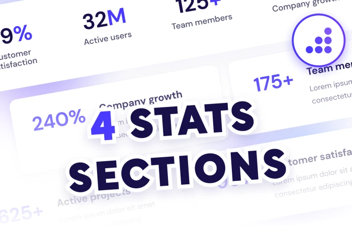 Website Stats Sections | BRIX Templates  - Free Figma Template