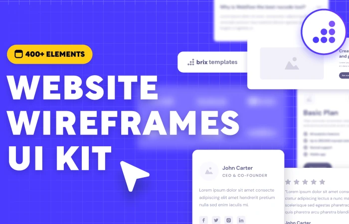 Website Wireframes UI Kit | BRIX Templates  - Free Figma Template
