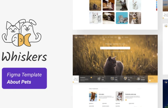 Whiskers  Pets Template (Full Demo)  - Free Figma Template
